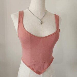 OUT FROM UNDER UO Muave Pink Stretch Corset Style Crop Top. Size XS.